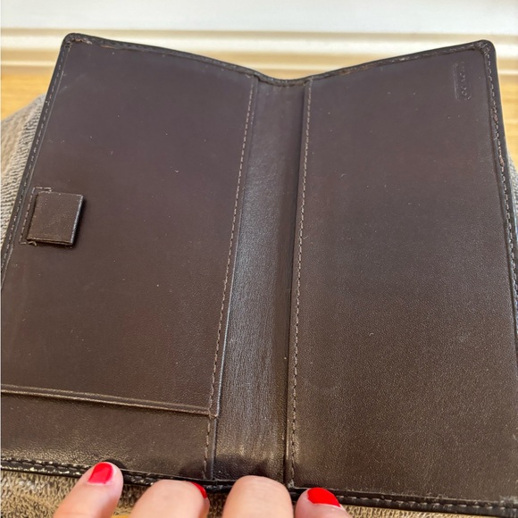 Brown Coach Wallet with Check Book Holder - Picture 10 of 11